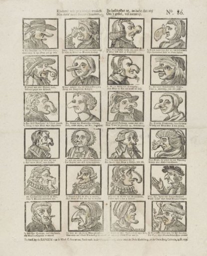 Children! if you wish to make yourselves merry / With these strange nose-snakes, / Then behold them, and laugh freely / At the collection full of folly