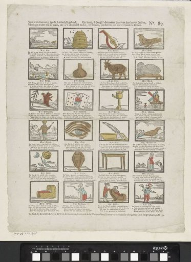 Of all the letters, placed on the letter list, / You find under each the hall, which tells you the image, / You can, O youth! then learn to spell the name thus; / Or read, to make in this a useful amusement.