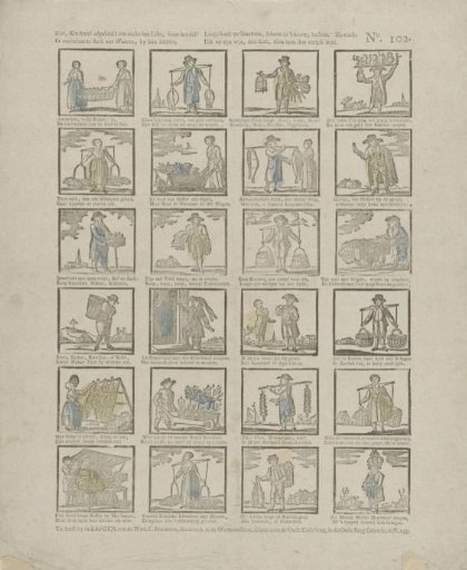 See, children! depicted a series of Lien, who trade / In many kinds of goods, according to their trade