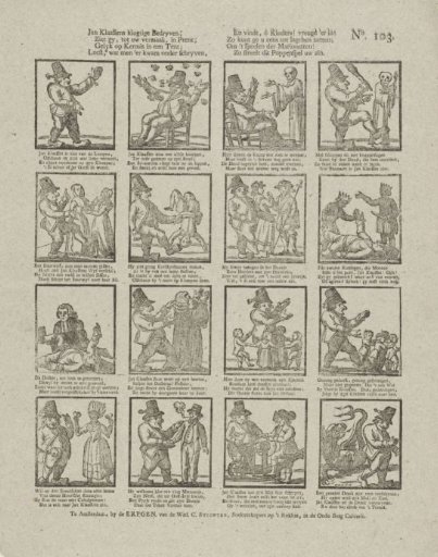 Jan Klaassen's clever activities, / You see, to your amusement, in print