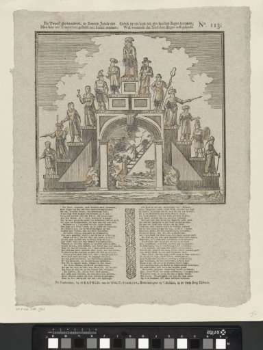 The twelve patriarchs, the sons of Jacob, are seen / Here arranged in a row of steps with their names, / As they came to him for his last blessing, / Well knowing that God commands that blessing Himself