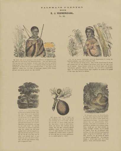 King Kamehameha III and his sister Nahiennaena, a tree, a fruit and a snake