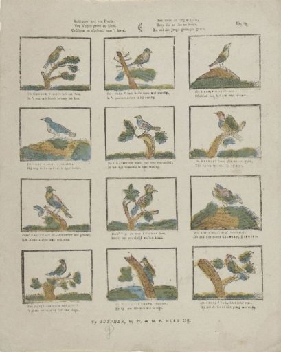 Behold here a dozen, / Of birds great and small [(...)]