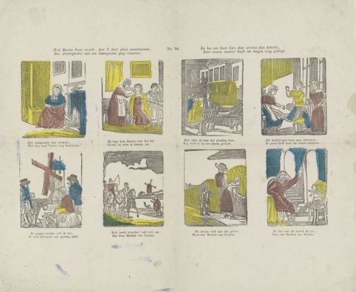 What Mother Goose tells, this plate shows you, / How Cinderella married a prince. / And how a cunning cat, by clever tricks, / Brought her poor master to high rank