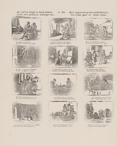 The virtue and sturdy existence of our fathers / This print shows us clearly; / Yet may we take heed of their example, / And set our feet in their footsteps