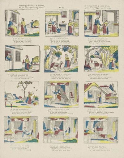 Little Red Riding Hood, children, you know / Is now presented anew / To you in this print / According to the proverb of the goose