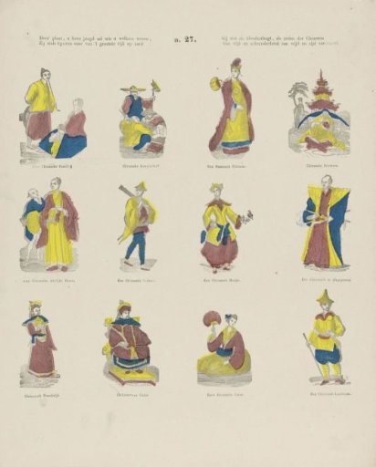 This plate, dear youth, will surely be welcome to you, / It presents figures from the greatest empire on earth / You see the clothing, the customs of the Chinese / Renowned for diligence and cleverness far and wide