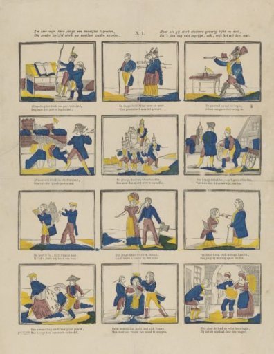 Here, my dear youth, are twelve scenes, / Which without doubt will greatly please your curiosity, / But if you study hard, look and see constantly, / And still do not understand, ah, do not blame me