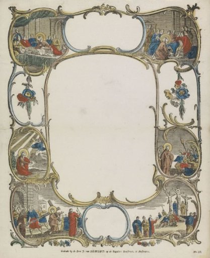 Wish letter with scenes of the Passion