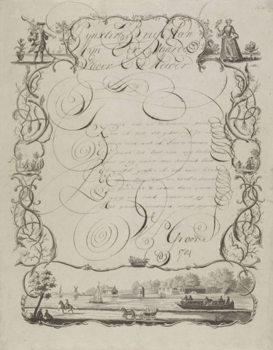 Greeting card with a horse-drawn barge