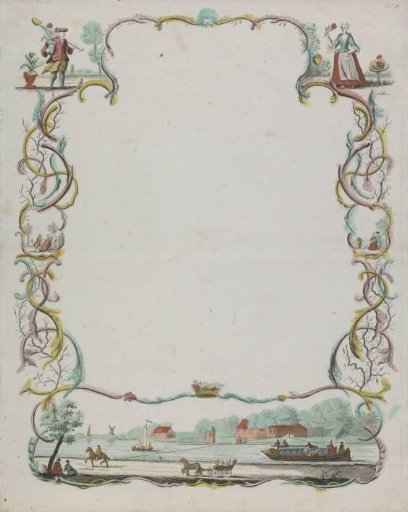 Greeting card with a horse-drawn barge
