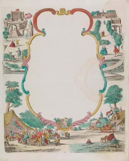 Wish card with village scenes