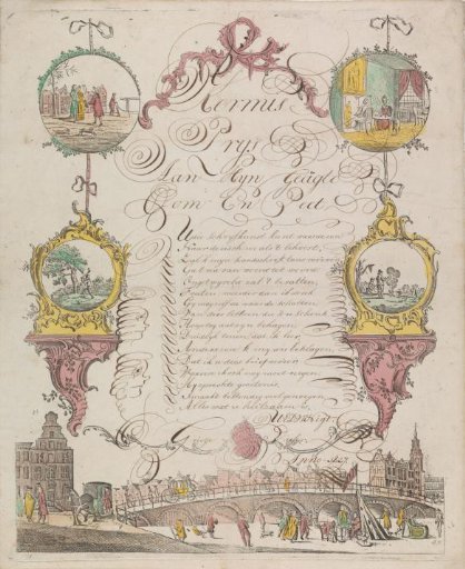 New Year's card with occupations and winter activities