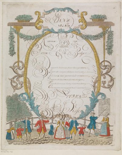 New Year's card with street activities