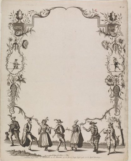 New Year's greeting with dancing figures
