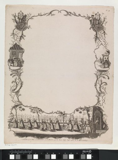 New Year's card with a group of women on the street