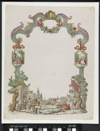 New Year's card with an inn scene
