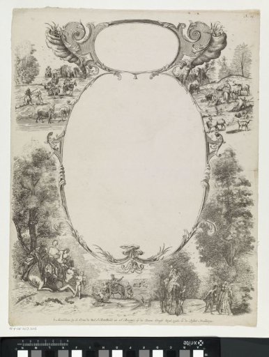 New Year's card with the Abduction of Europa
