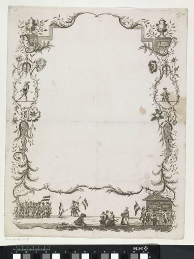 New Year's card with rope dancers and the civic guard