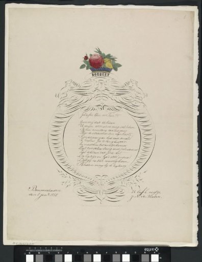 New Year's card with a decorative frame
