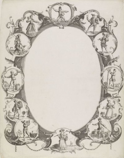 New Year's card with the twelve months