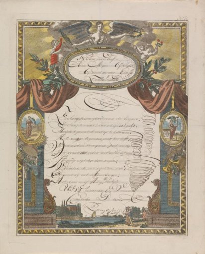 Greeting card with an angel and a loving couple by a river