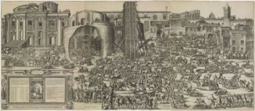 The erection of the obelisk on St. Peter's Square