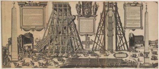 The erection of the obelisk on St. Peter's Square