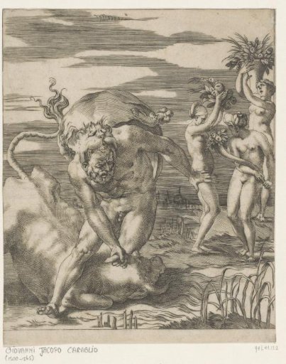 Hercules wrestling with Achelous