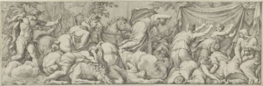 Apollo and Diana slay the children of Niobe