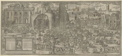 The erection of the obelisk on St. Peter's Square