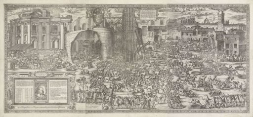 The erection of the obelisk on St. Peter's Square