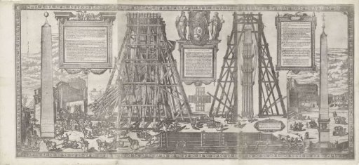 The erection of the obelisk on St. Peter's Square