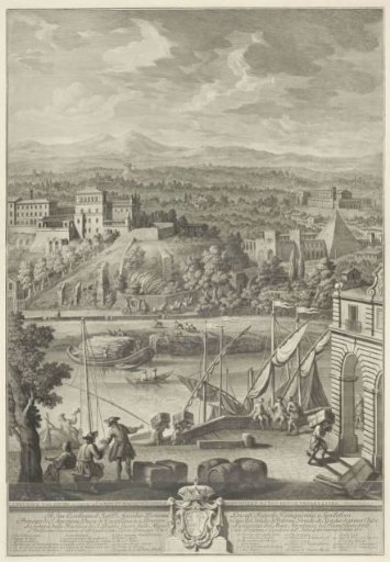 View of the Tiber and the Aventine hill in Rome