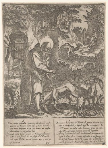 St. Anthony prevents wild animals from plundering his garden