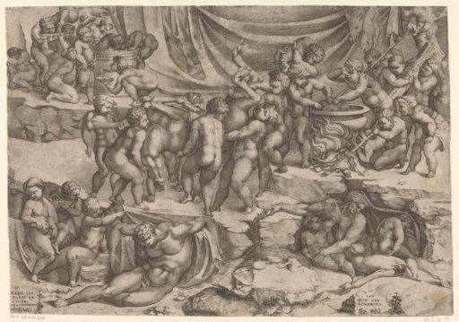 Bacchanal with putti