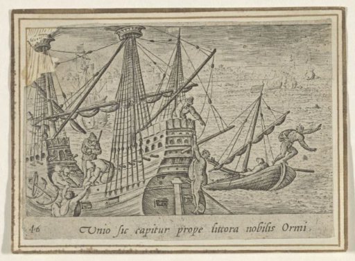 Seascape with a three-master and pearl divers (left part)