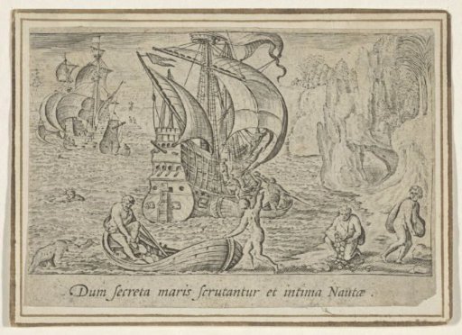 Seascape with a three-master and pearl divers (right part)