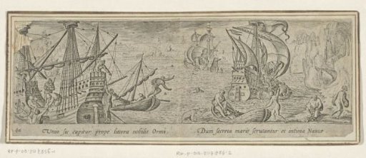 Seascape with a three-master and pearl divers