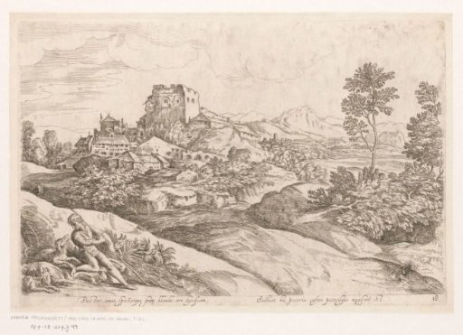 Landscape with a settlement and a shepherd