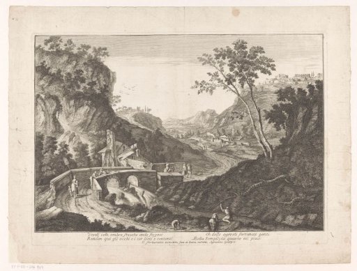 Landscape with travellers on a path