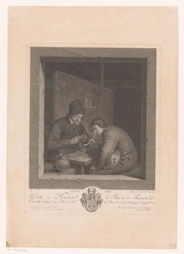 Two men smoking pipes