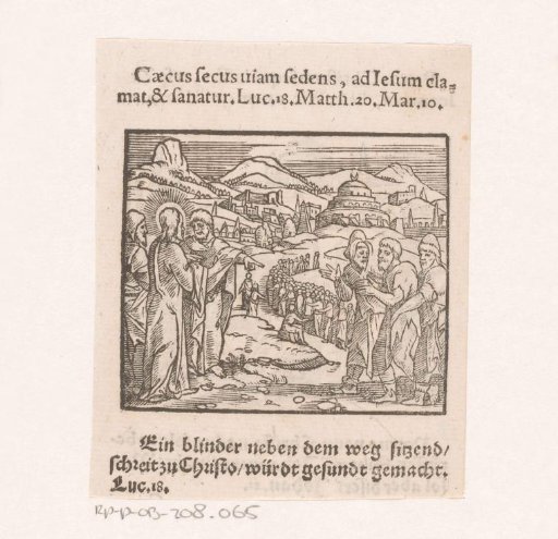 Christ heals the blind Bartimaeus