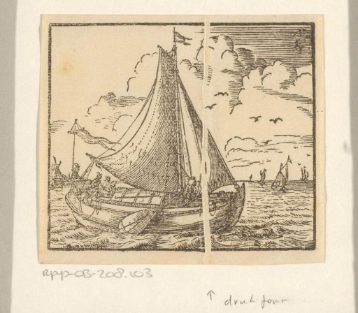Sailing ship near a coast