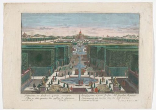 View of an avenue on the left side of a garden