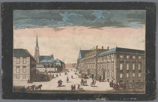 View of the Liechtenstein Stadtpalais on a square in Vienna