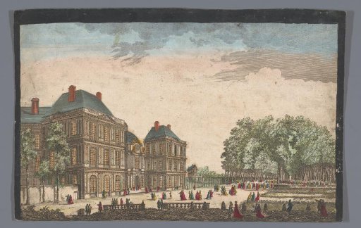 View of the Palais du Luxembourg in Paris seen from the garden