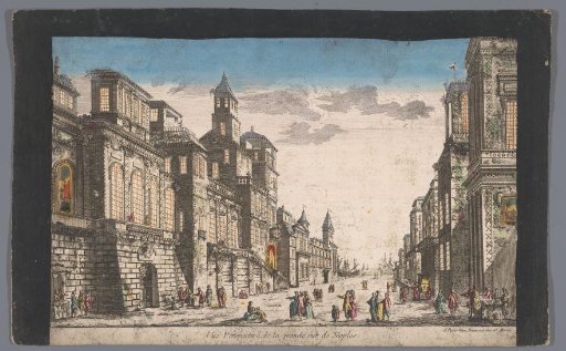 View of a Street Leading to the Sea in Naples