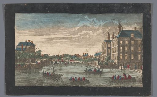 View of the Binnen-Amstel and the Diaconieweeshuis in Amsterdam