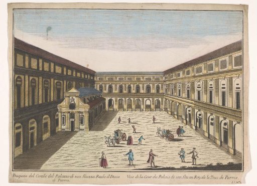 View of the courtyard of a palace of the Duke of Parma